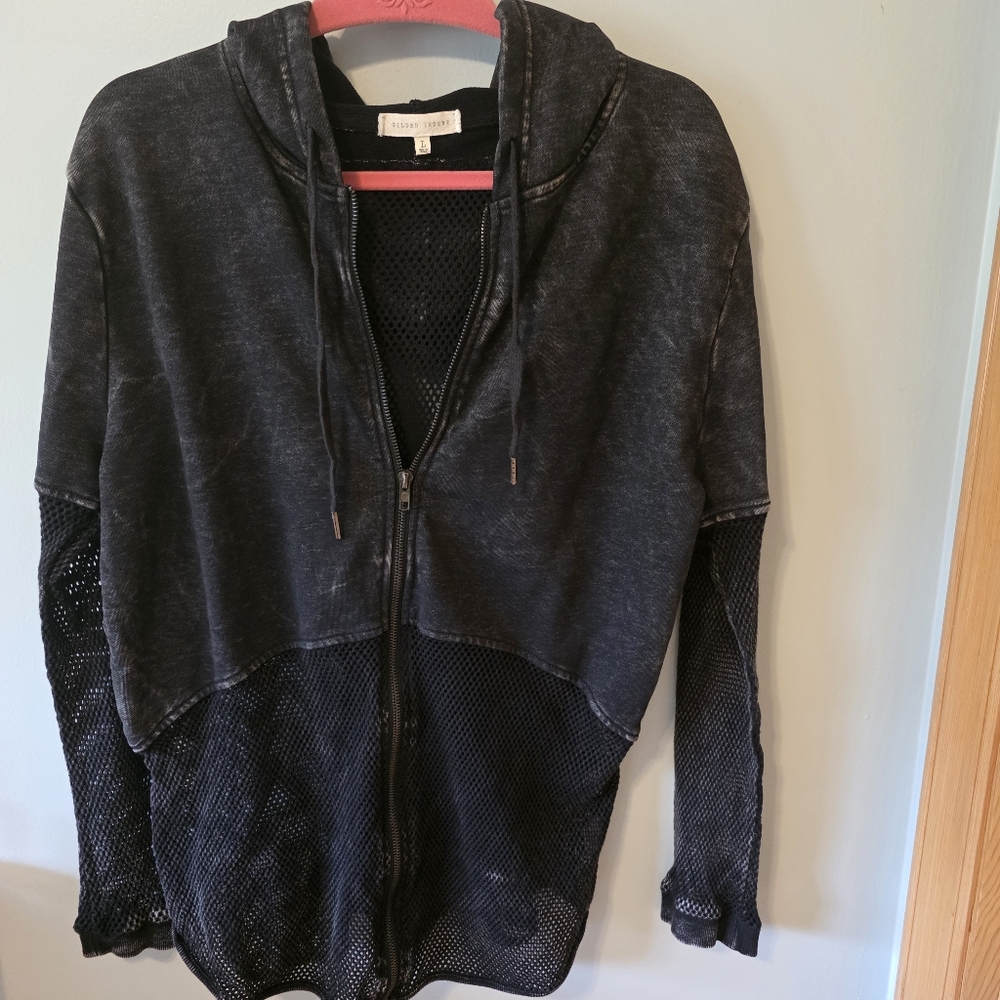 Gilded Intent Black Mesh Detail Jacket